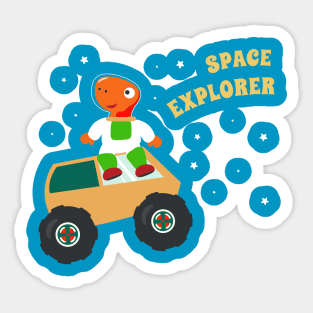 Cute dinosaur astronaut. Sticker